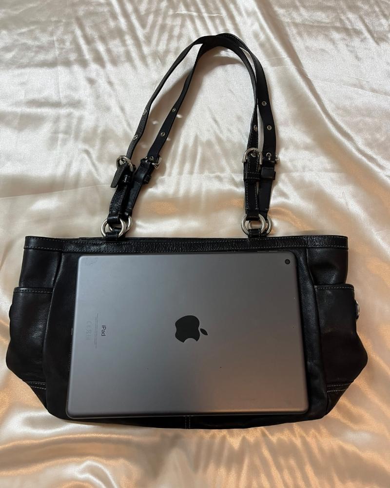 Coach Black Leather Tote Bag
