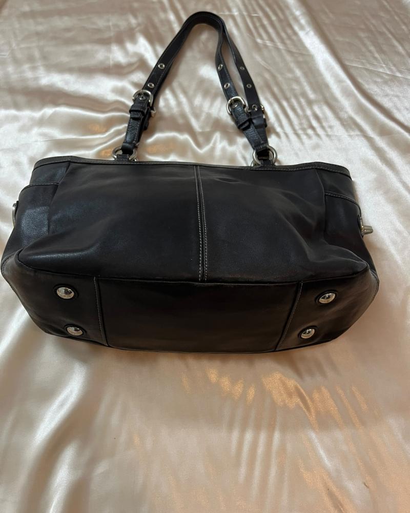 Coach Black Leather Tote Bag