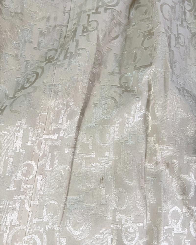 Roccobarocco Jeans Cream Monogram Sleeveless Zip-Up dress -size M