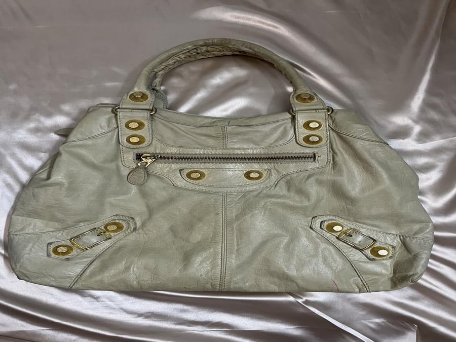Balenciaga Beige Leather Tote Bag