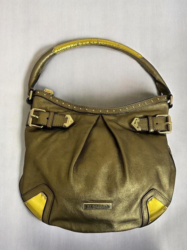 Burberry Gold Leather Hartley Hobo