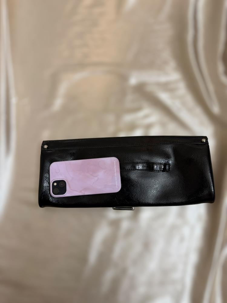 Guess Black Patent Clutch