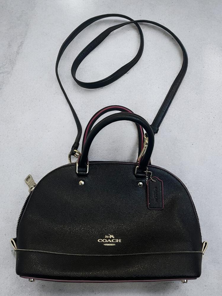 Coach Sierra Satchel - Black With Pink Multi Edgeprint