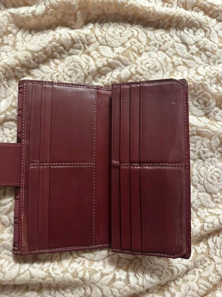 Coach Burgundy Patent Leather Wallet