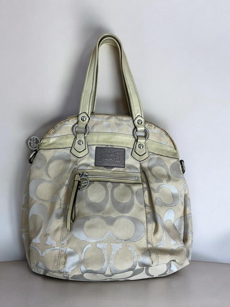 COACH Shoulder Bag Signature Jacquard Gold Bag