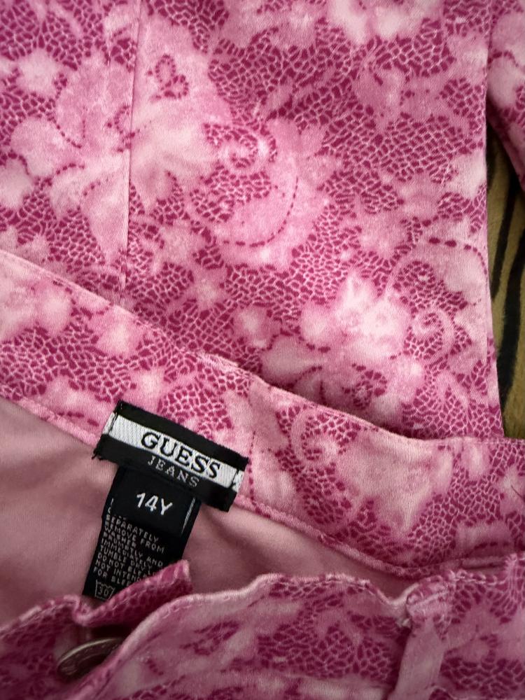 Guess Pink Floral Jacket and Pants st-size m-14Y