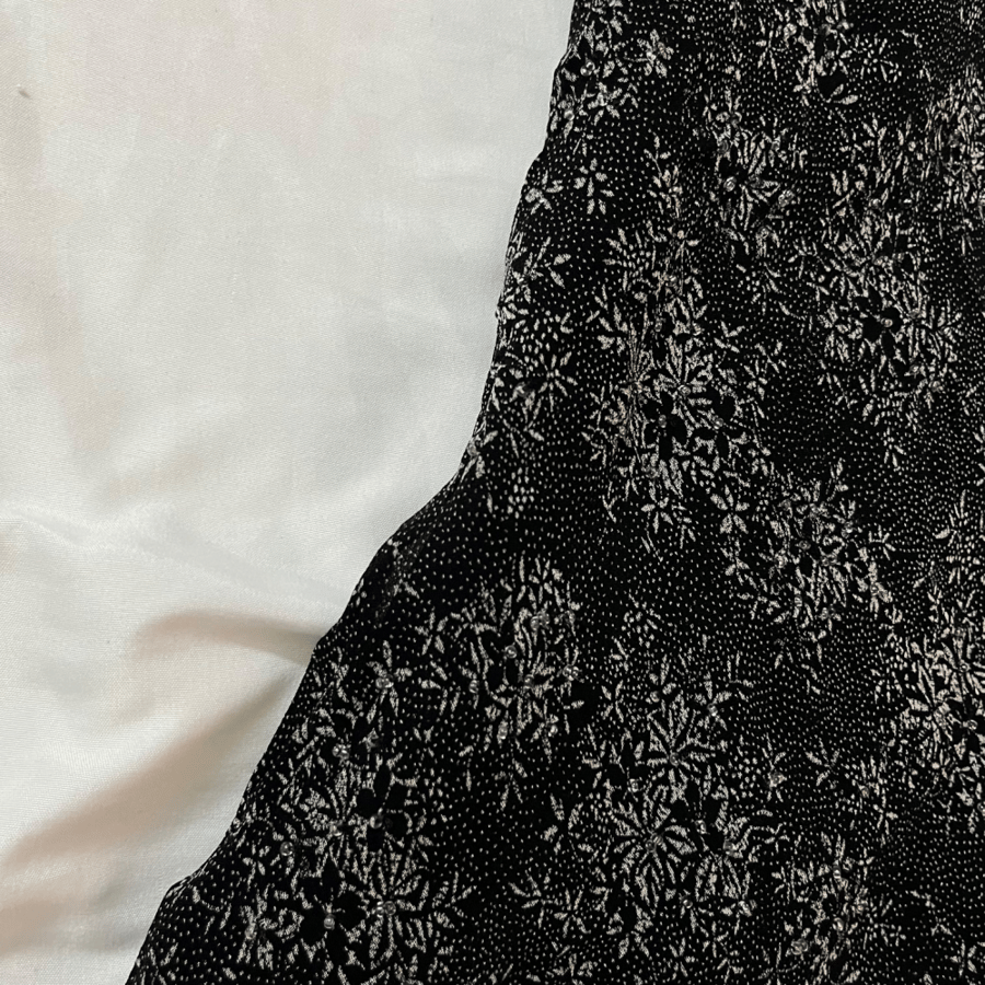 Eva Blue Petite Black Floral Print Midi Dress - Size 8