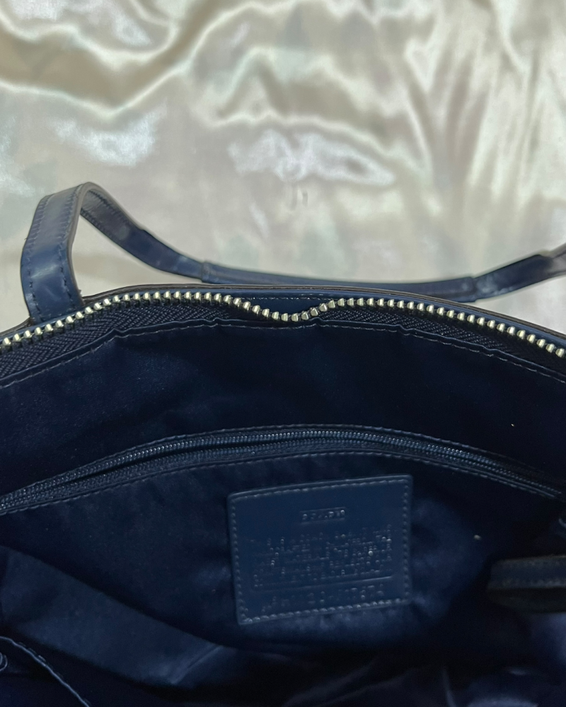 Coach Navy Blue Signature Canvas & Sequin Tote Bag
