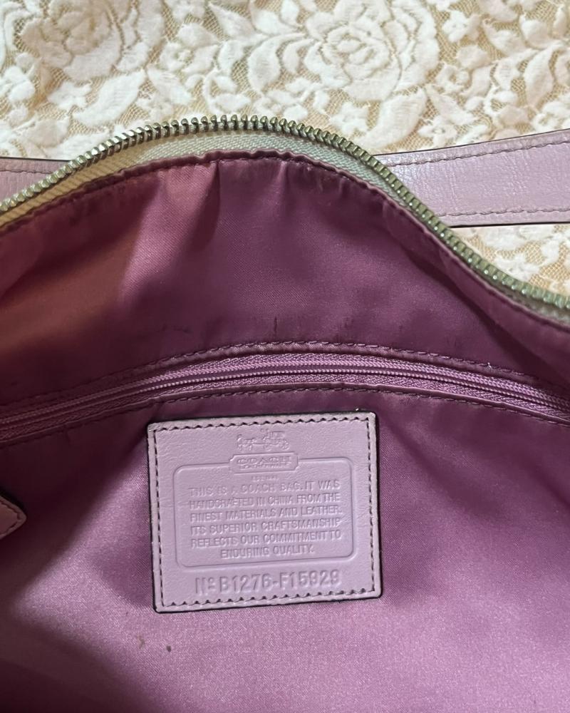 Coach Champagne Monogram Canvas Hobo Bag