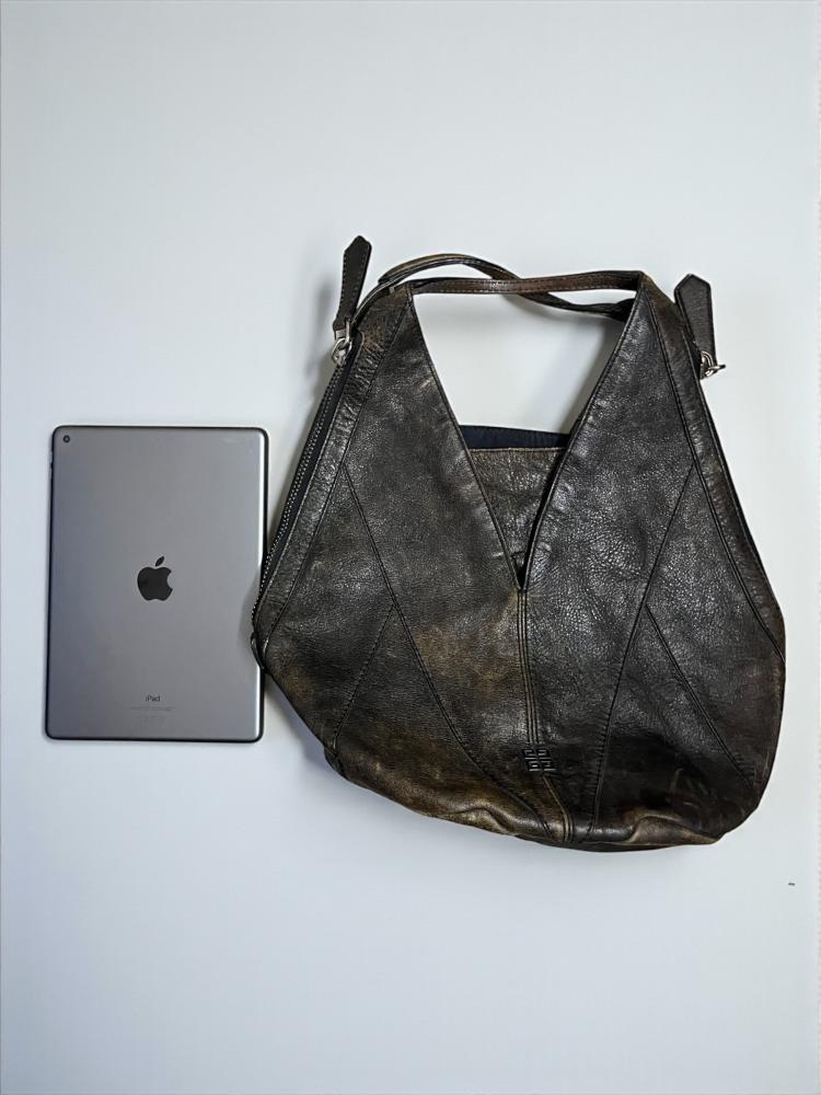 ‏Givenchy Dark Brown Leather Hobo Bag