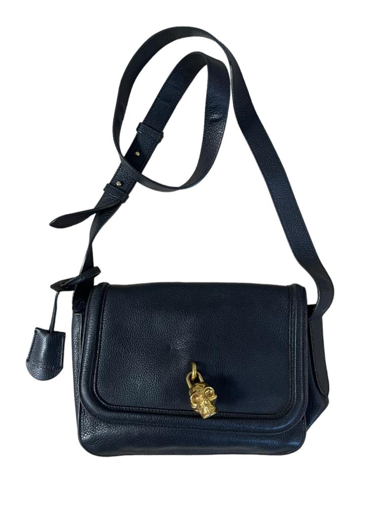 ALEXANDER MCQUEEN Leather Skull Padlock Crossbody Bag
