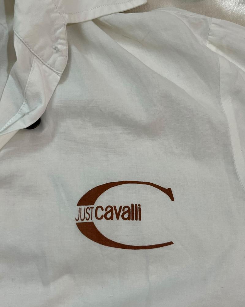 Just Cavalli White Button-Down Shirt - Size M