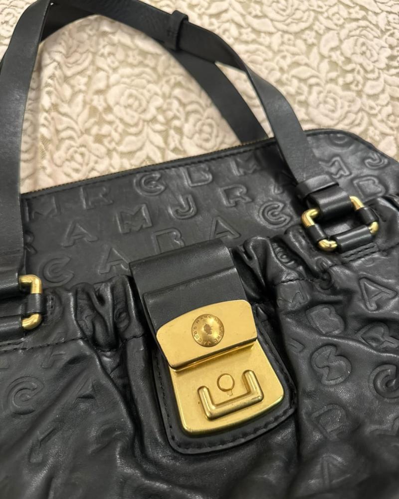 Marc by Marc Jacobs Black Embossed Leather Shoulder Bag