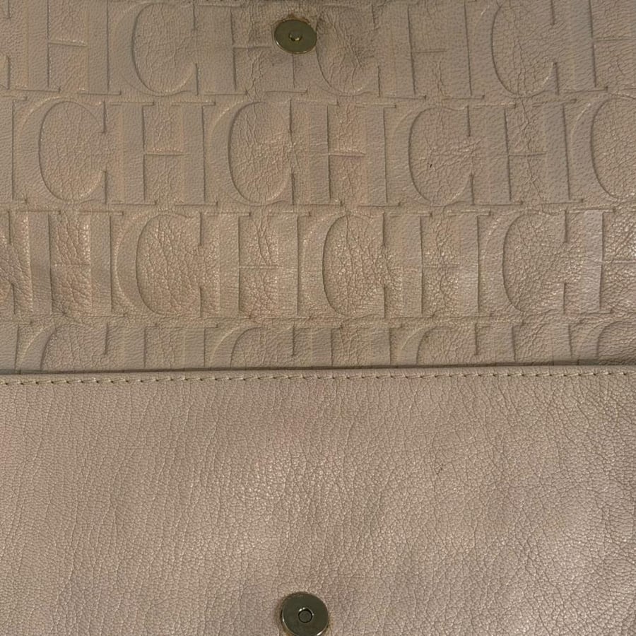 CH light pink Leather Bow Detail Clutch Bag