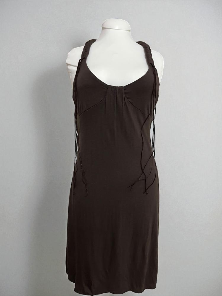 MNG brown midi dress ,size : S