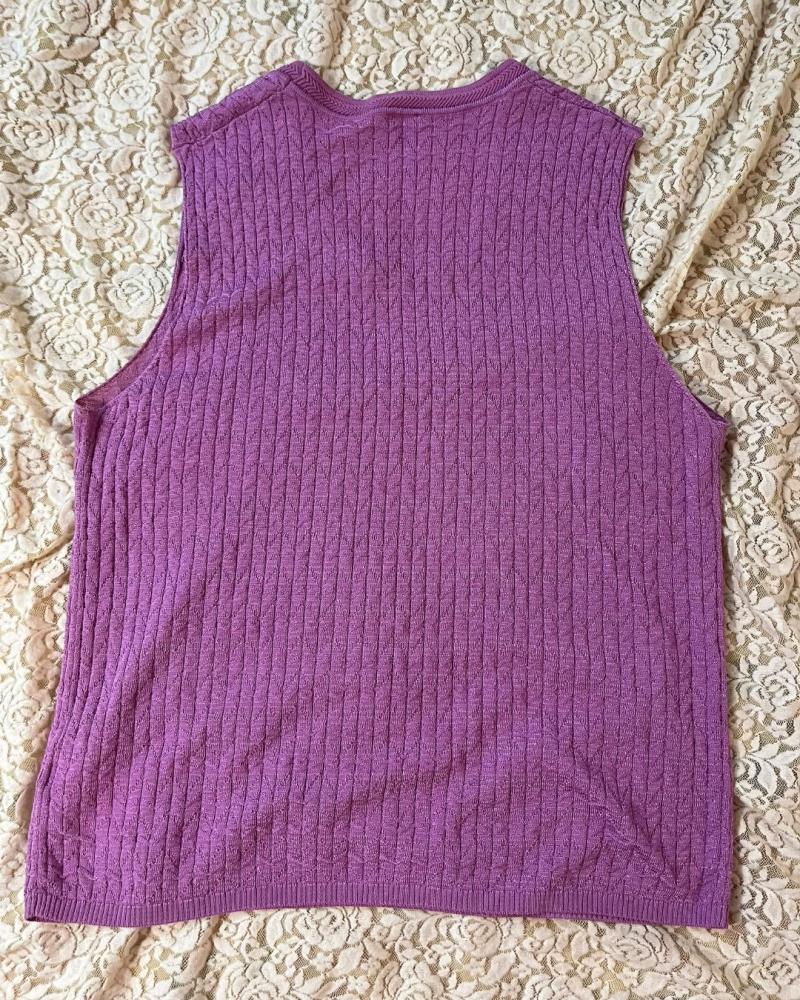 M Missoni Purple Cable Knit Vest a size L