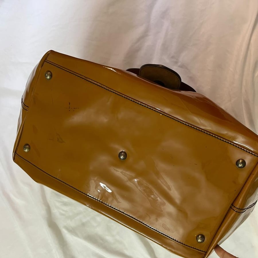 Fendi Mustard Yellow Patent Leather Spy Bag
