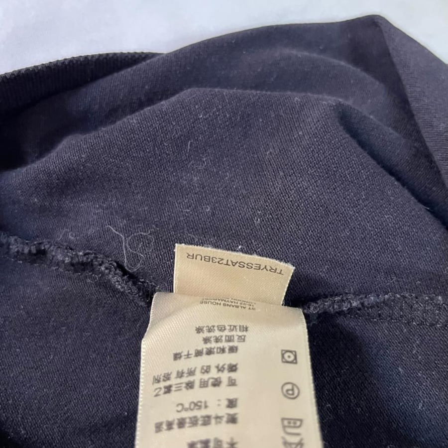 Burberry Navy Blue Polo Shirt with Check Trim - Size L