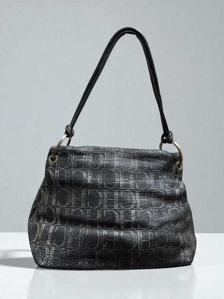 CH Black Leather Handbag