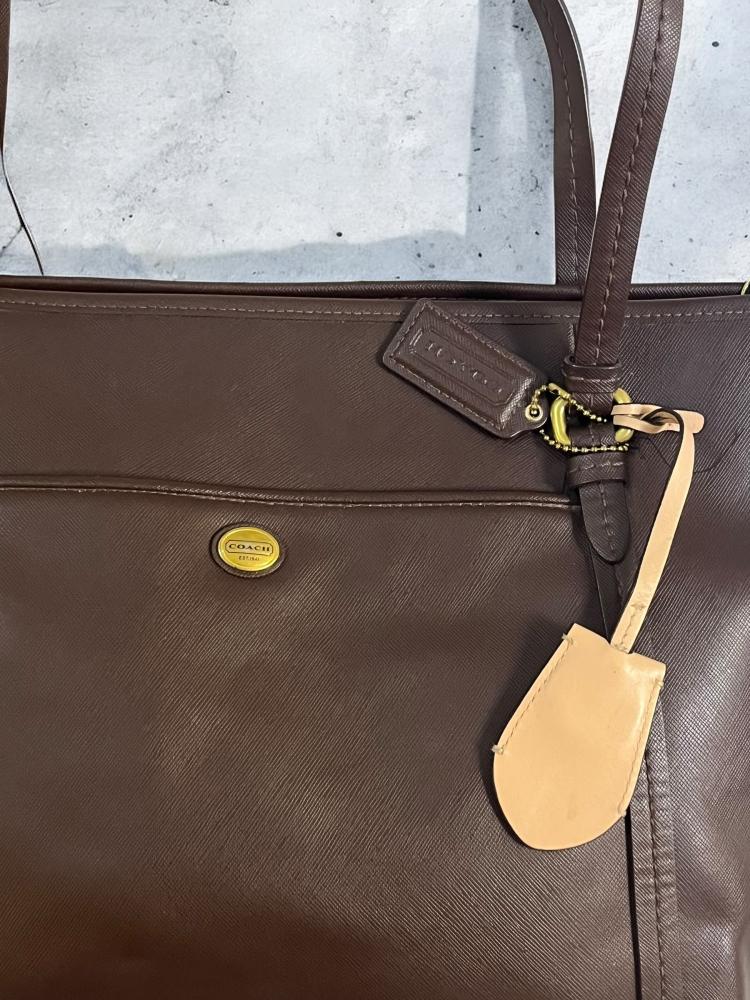 Coach Brown Leather Large Peyton Top Handle Bag