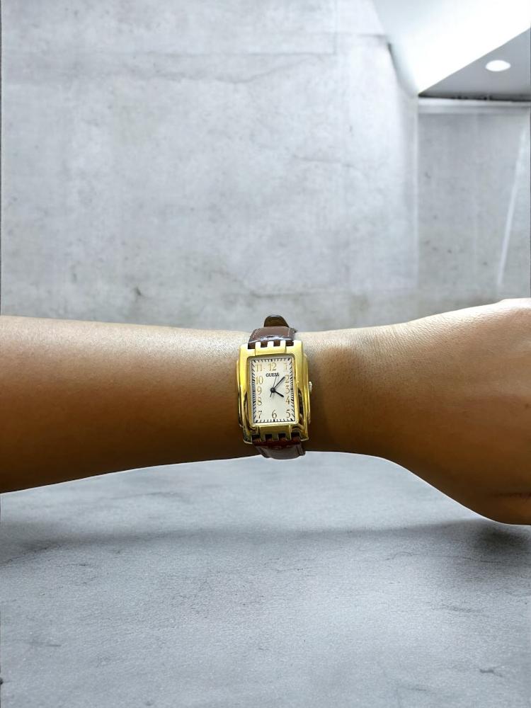 Guess brown leather vintage watch