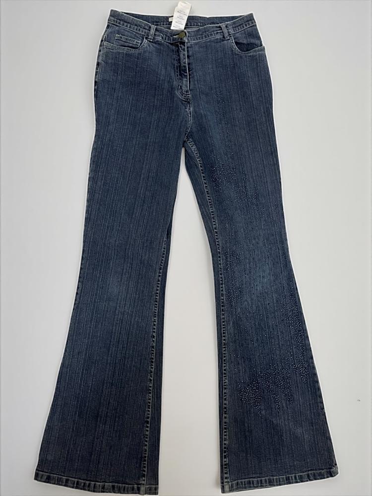 Oltre Blue Denim Bell-Bottom Jeans - Size 44 (EU)