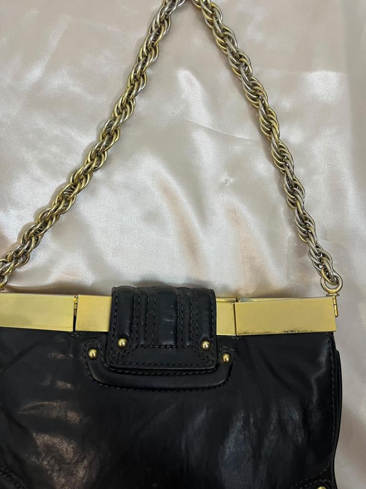 Juicy Couture Black Leather Chain Shoulder Bag