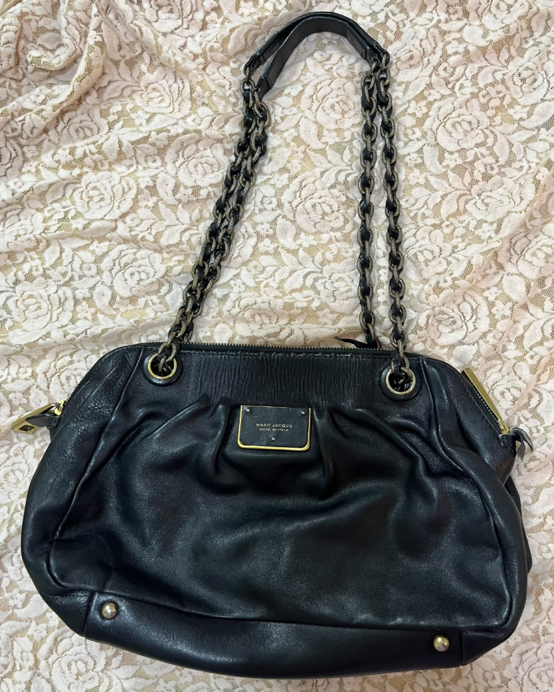 Marc Jacobs Black Leather Chain-Strap Shoulder Bag