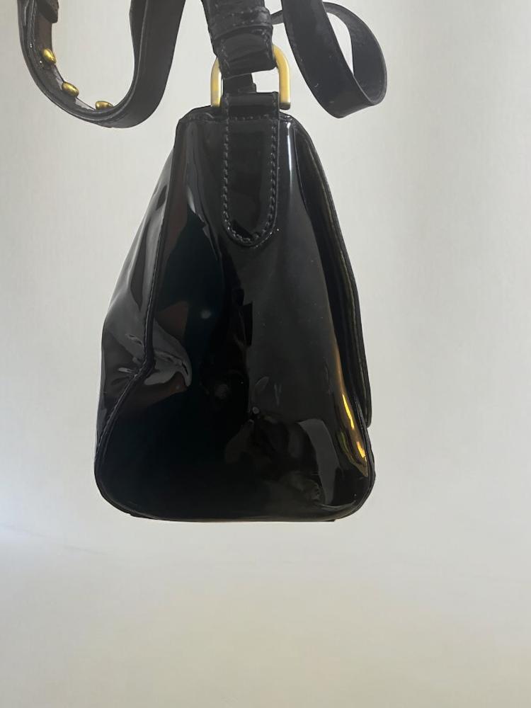 Fendi Patent Leather Shoulder Bag Black