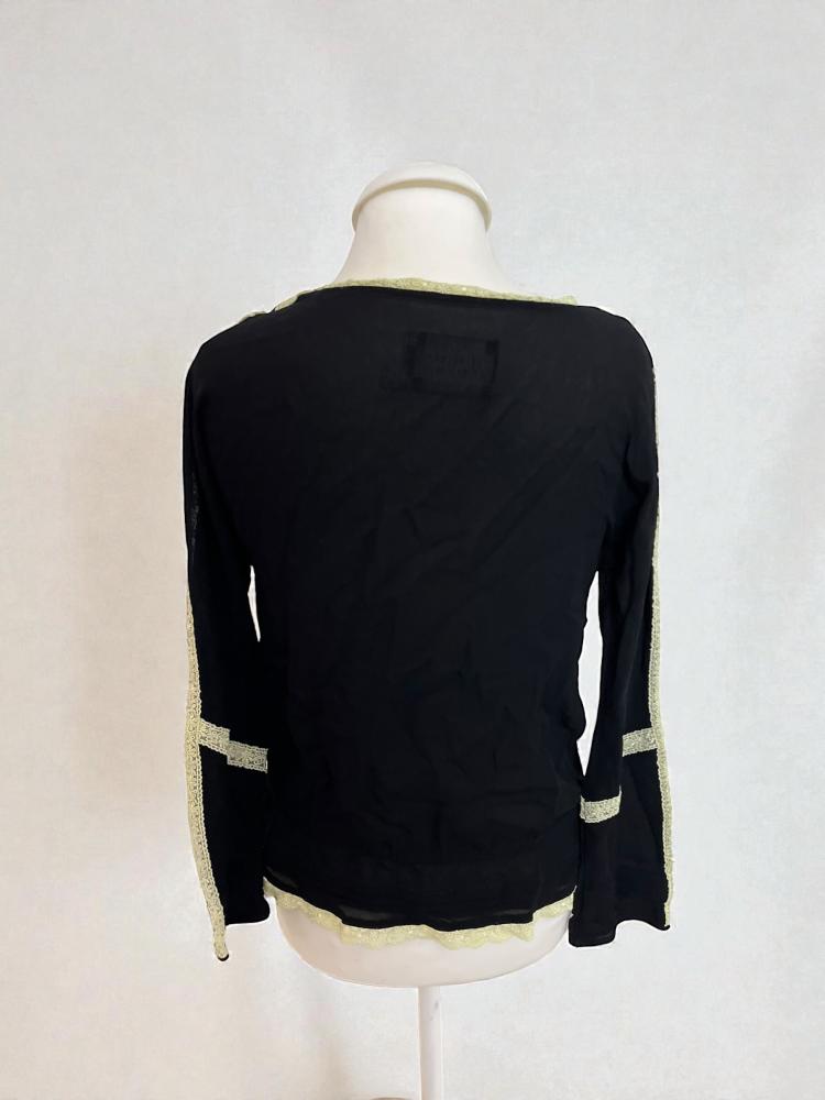 Limited Editions by Atmosphere Black Lace Trim Blouse – Size: UK 18-L
