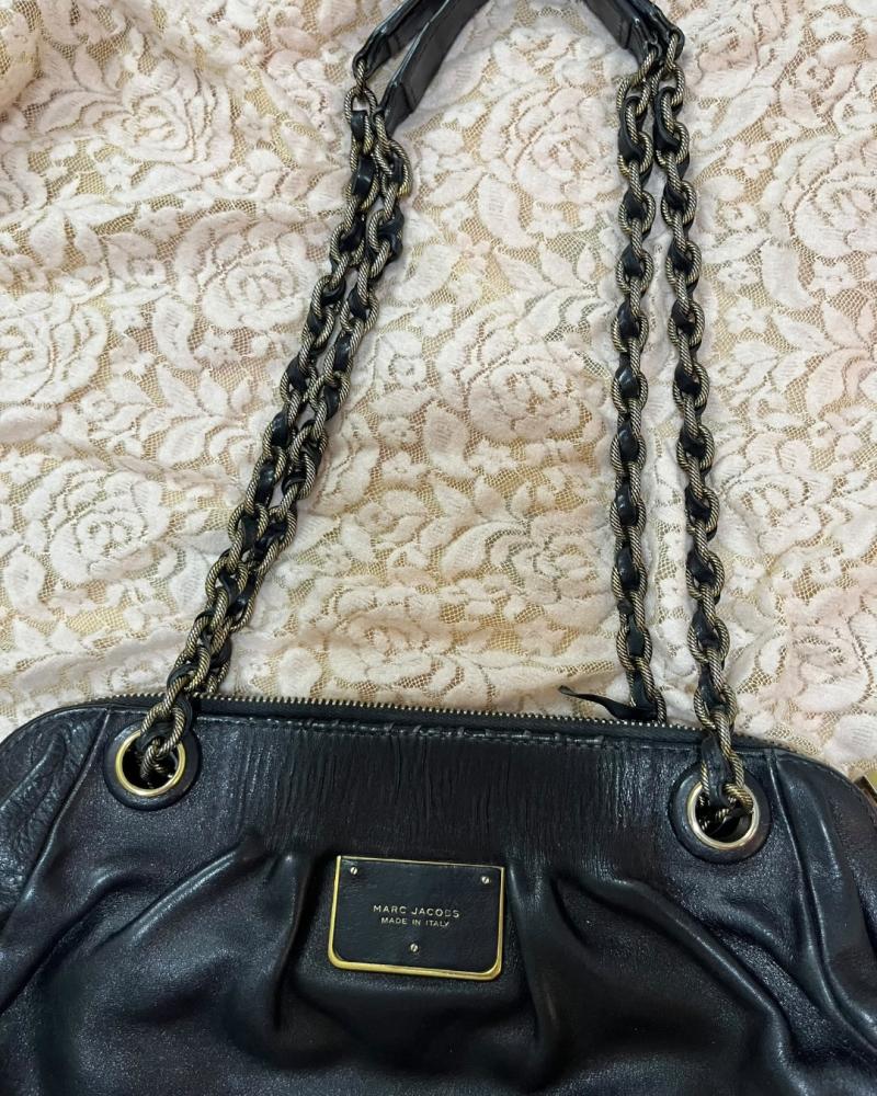 Marc Jacobs Black Leather Chain-Strap Shoulder Bag