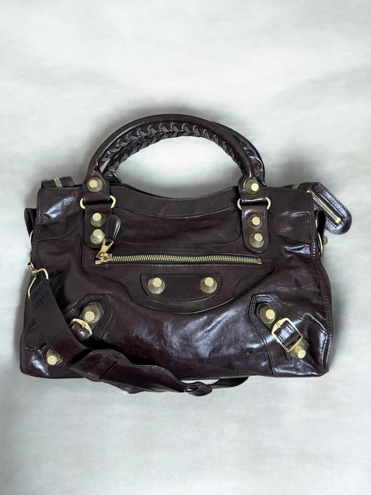 Balenciaga Charbon Leather GGH Classic City Tote