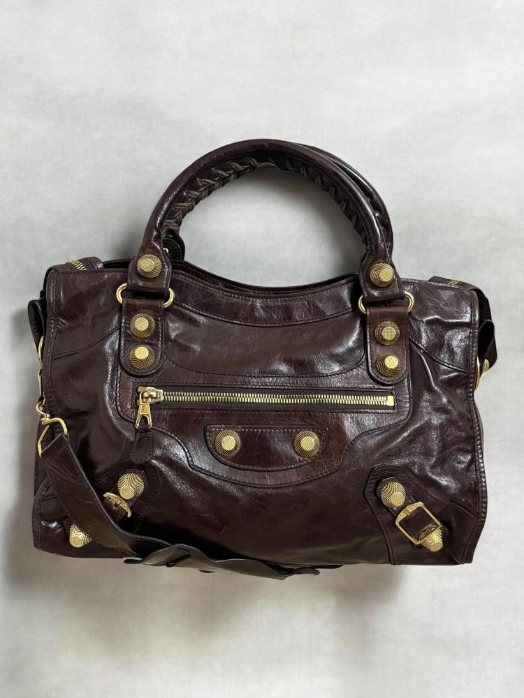 Balenciaga Charbon Leather GGH Classic City Tote