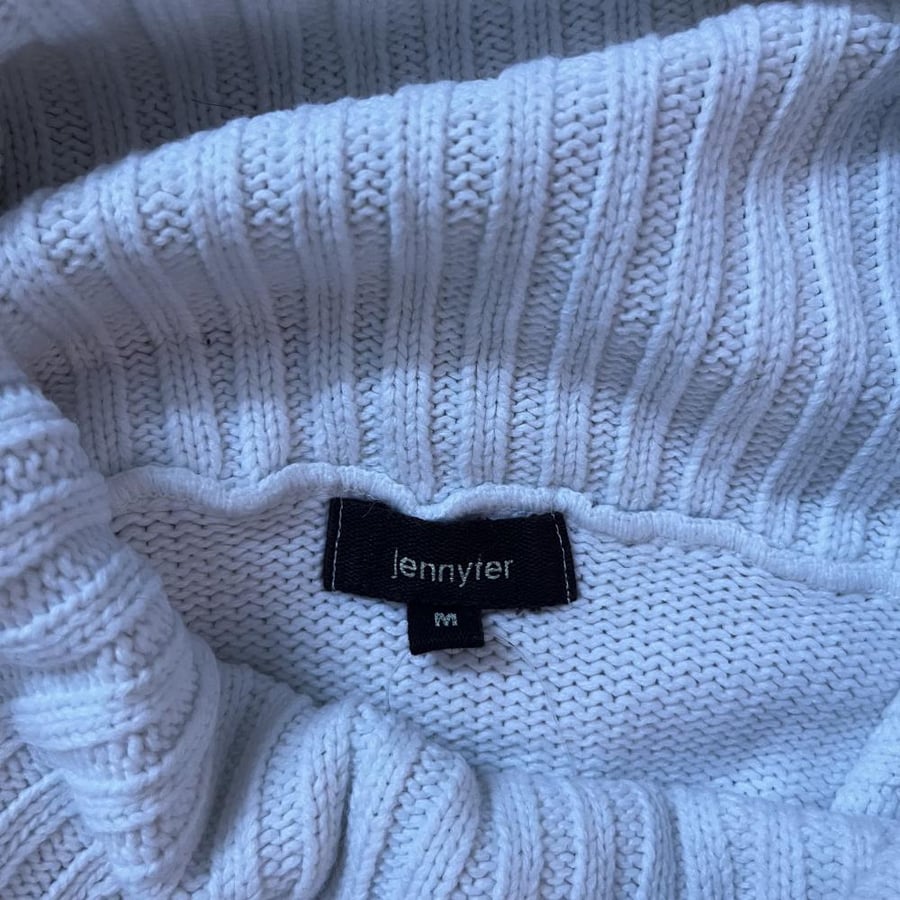 Jennyfer White Off-the-Shoulder Knit Sweater - Size M