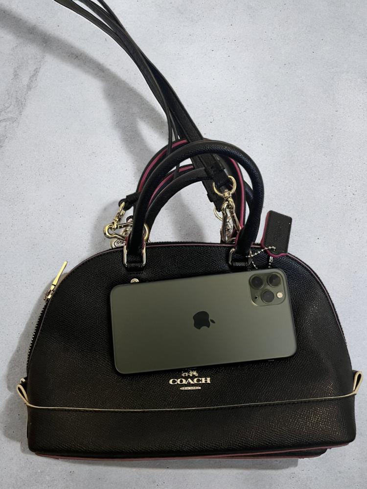 Coach Sierra Satchel - Black With Pink Multi Edgeprint