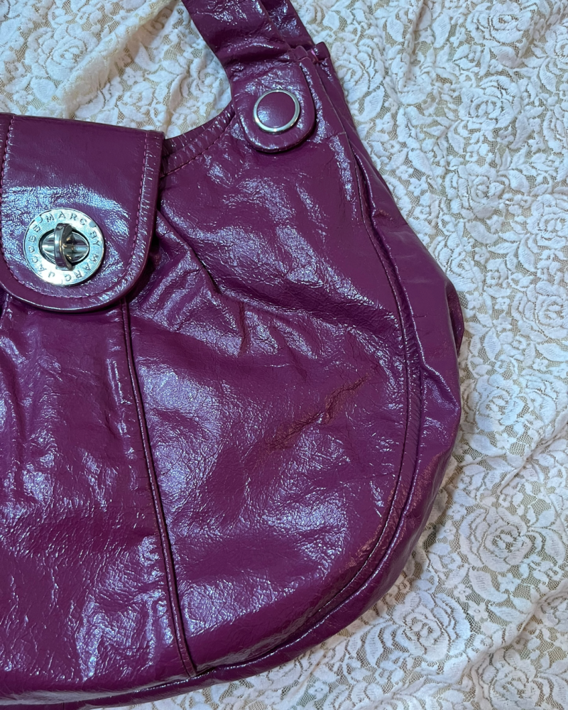 Marc by Marc Jacobs Plum Patent Leather Hobo Bag