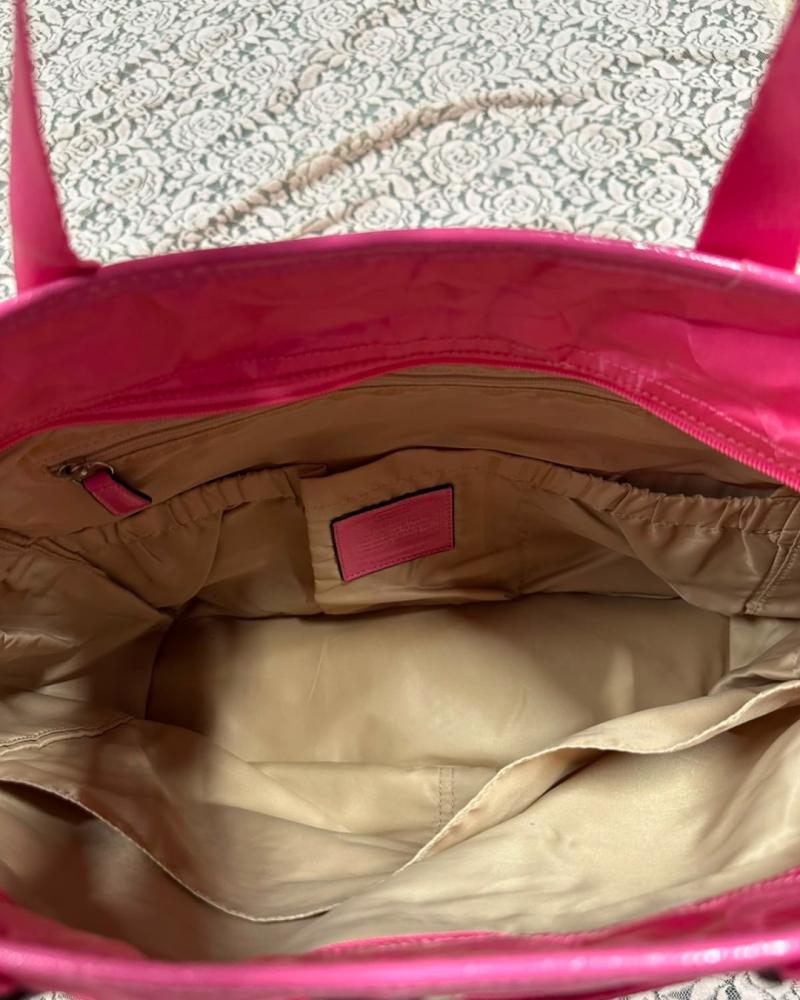 Coach Signature Tote Bag — Bright Pink