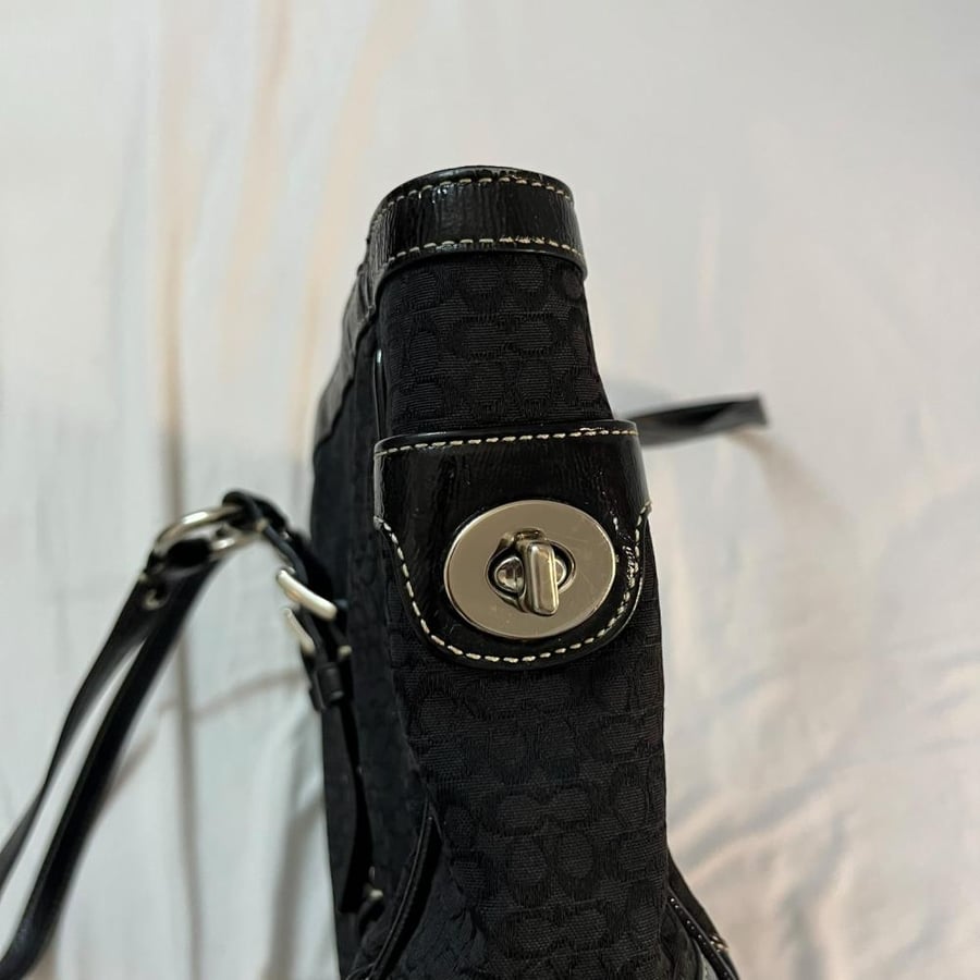 Coach Black Monogram Canvas Tote Bag
