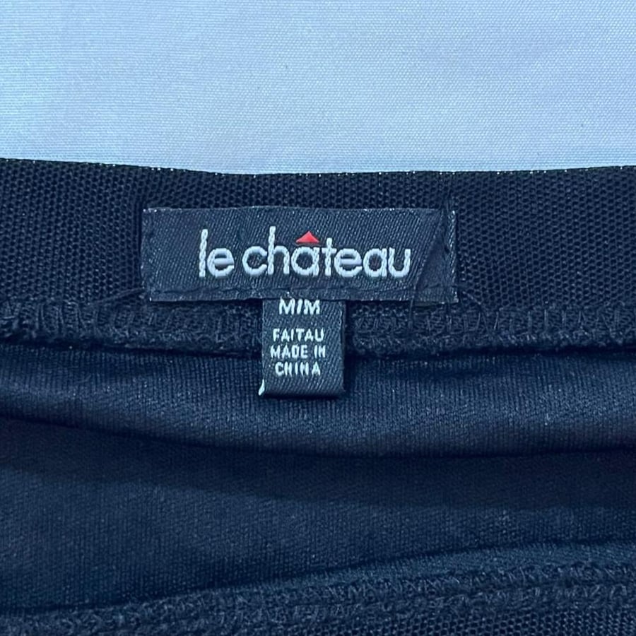 Le Château Black Beaded Mesh Skirt - Size M