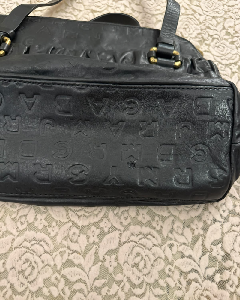 Marc by Marc Jacobs Black Embossed Leather Shoulder Bag