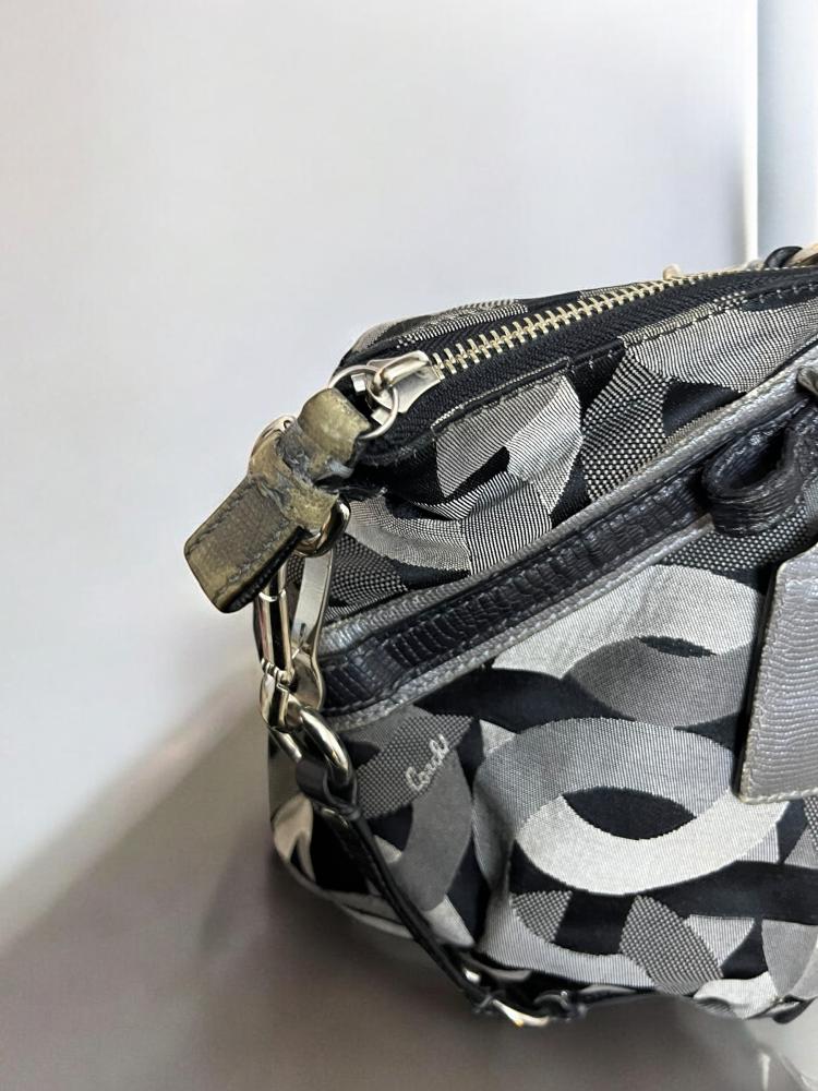 COACH SIGNATURE MONOGRAM BUCKLE DETAIL 2 WAY SHOULDER BAG