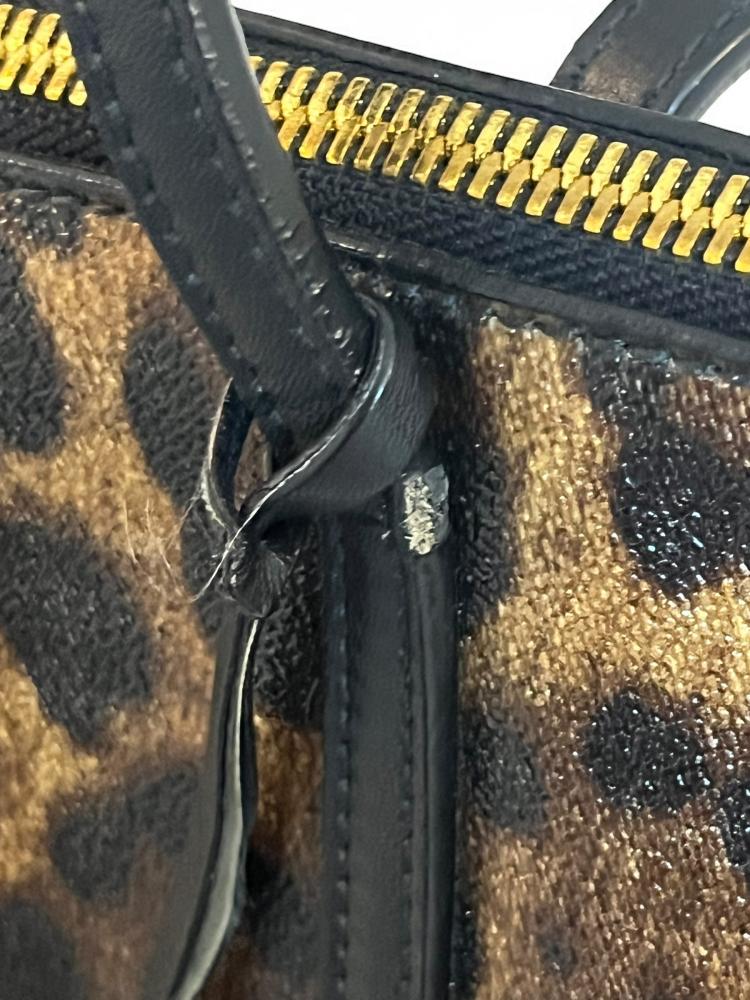 DOLCE & GABBANA D&G LEOPARD PRINT OVERSIZED WEEKEND SHOULDER BAG