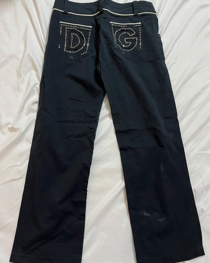 Dolce & Gabbana Black Pants with White Piping - Size S- M
