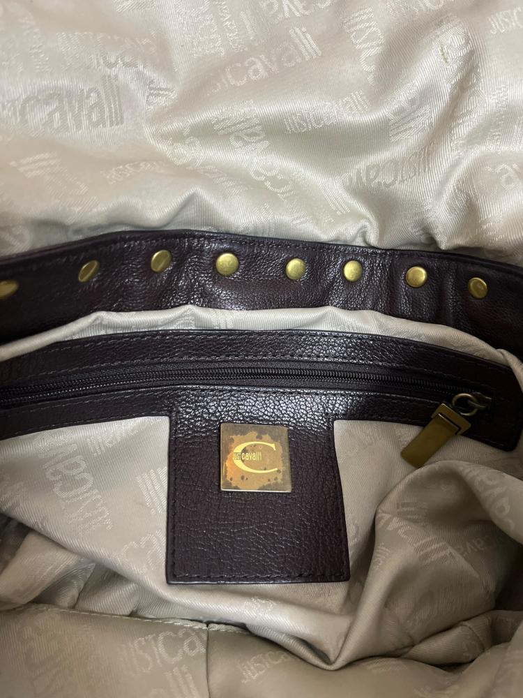 Just cavali brown leather handbag