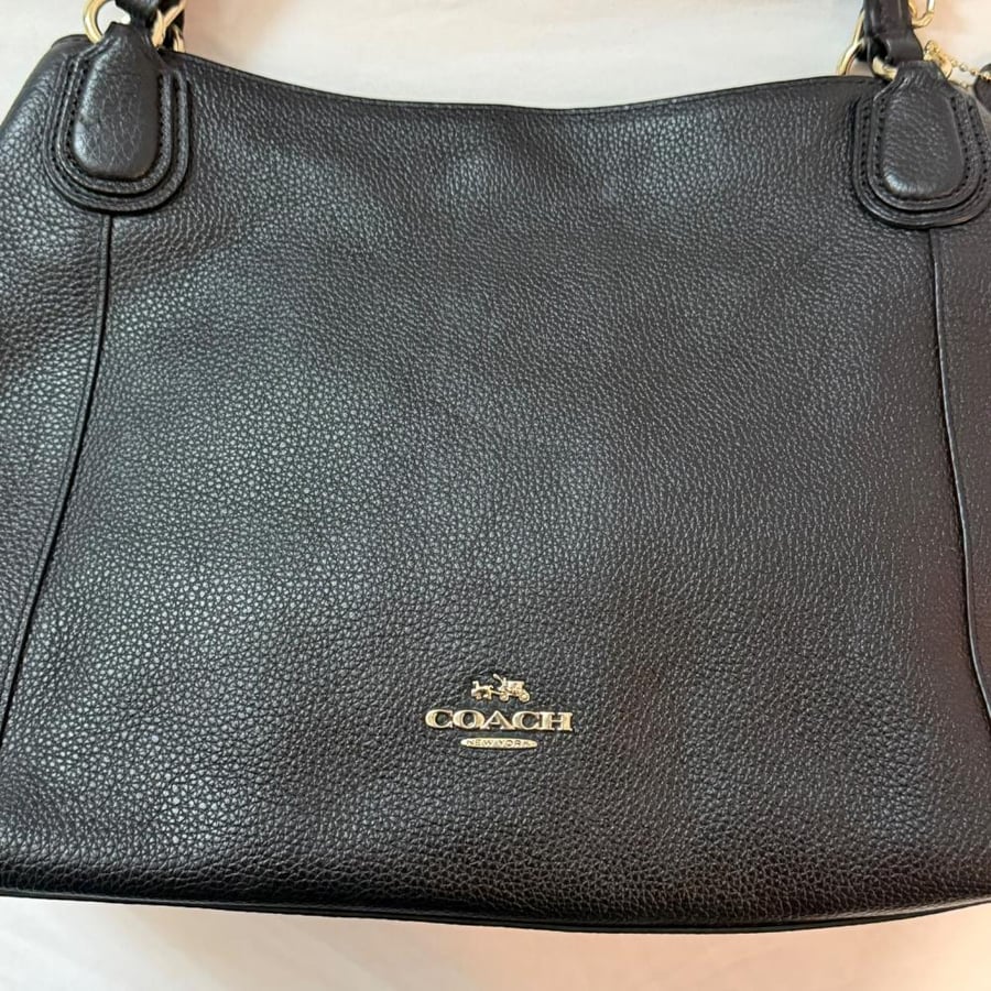 Coach Black Pebbled Leather Shoulder Bag
