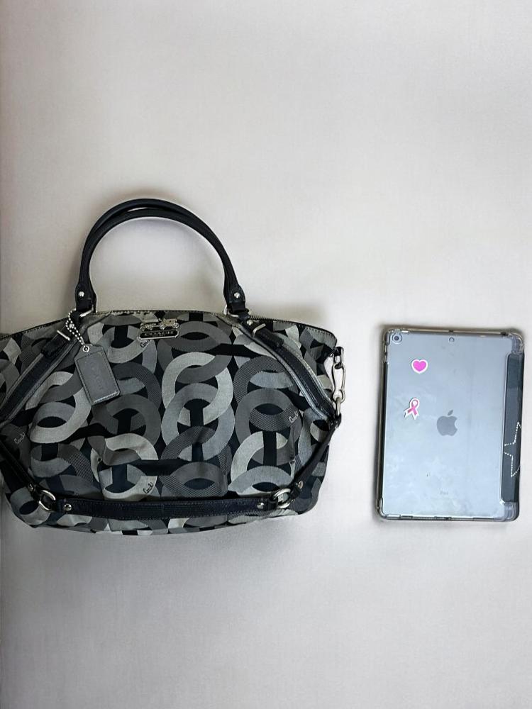 COACH SIGNATURE MONOGRAM BUCKLE DETAIL 2 WAY SHOULDER BAG
