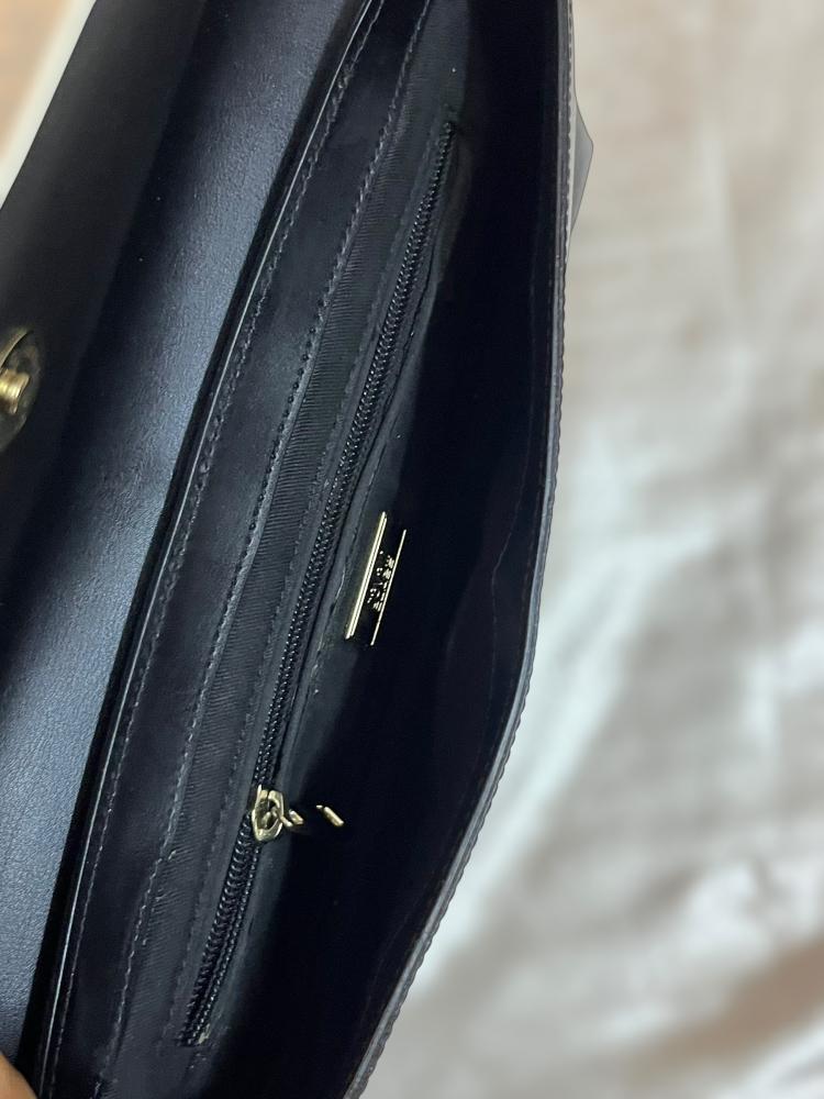 Cavali black Croc-Embossed Leather Clutch Bag