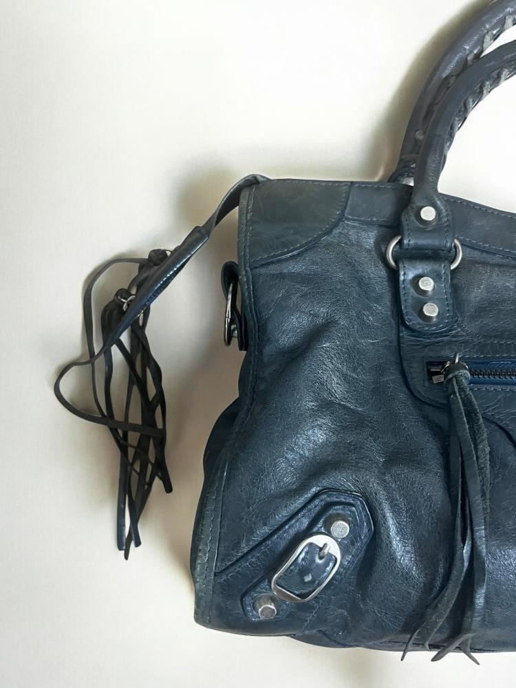 Balenciaga Classic City Leather Handbag Navy