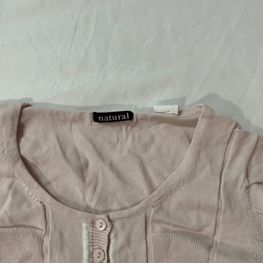 Natural Pink Short Sleeve Knit top -S