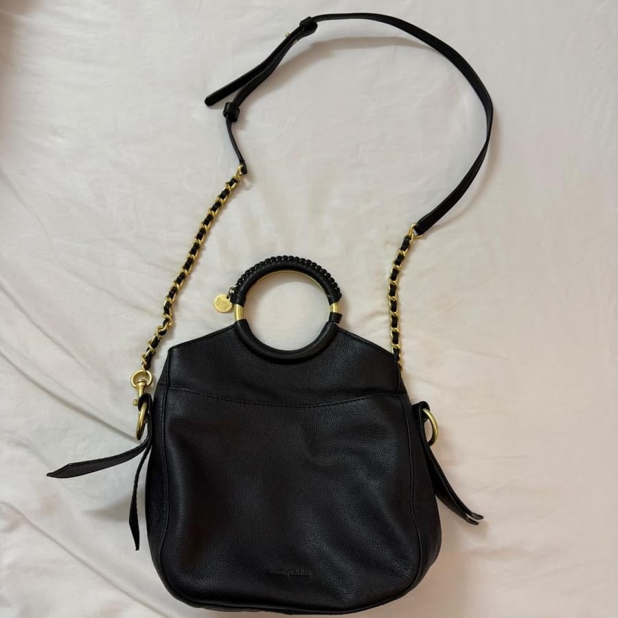 See By Chloé Black Leather Ring Handle Bucket Bag